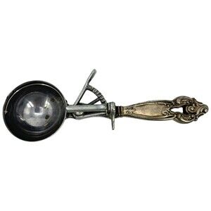 Rare Ice Cream Scoop Cutlery Utensil Style Handle Japan Silver Vintage